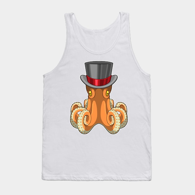 Octopus as Gentleman with Top hat Tank Top by Markus Schnabel